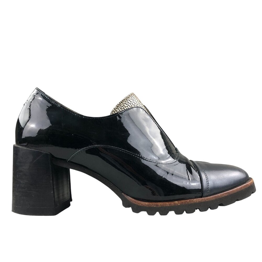 Softwaves PORTUGAL Women's EU 40 Black Patent Leather High Heel Pumps Loafers